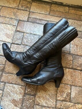 Vintage Black Tall American Footwear Ltd Women's Leather Heeled Boots